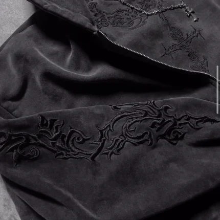 Eternal Vines Hoodie Ash Black F